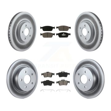 Front Rear Coated Disc Brake Rotors And Ceramic Pads Kit For Ford Escape Transit Connect KGC-100665