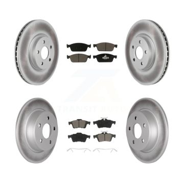 Front Rear Coated Disc Brake Rotors And Ceramic Pads Kit For Ford Transit Connect KGC-100666