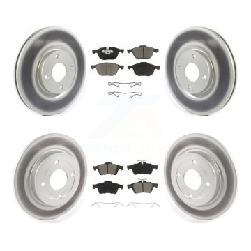 Front Rear Coated Disc Brake Rotors And Ceramic Pads Kit For 2018-2022 Ford EcoSport AWD KGC-100668