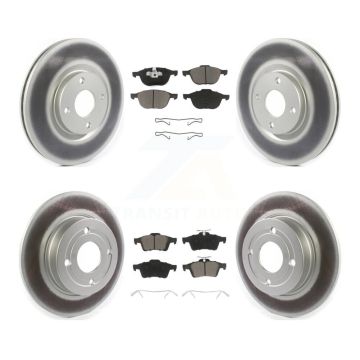 Front Rear Coated Disc Brake Rotors And Ceramic Pads Kit For 2018-2021 Ford EcoSport FWD KGC-100669