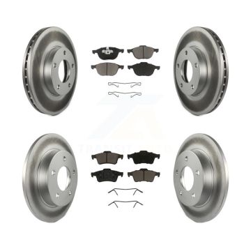 Front Rear Coated Disc Brake Rotors And Ceramic Pads Kit For 2004-2005 Mazda 3 2.0L KGC-100670