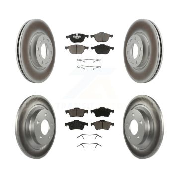 Front Rear Coated Disc Brake Rotors And Ceramic Pads Kit For 2006 Mazda 5 To 02 06 KGC-100671