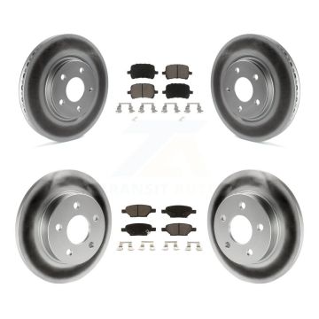 Front Rear Coated Brake Rotor & Ceramic Pad Kit For Chevrolet Malibu Pontiac G5 G6 Cobalt KGC-100674