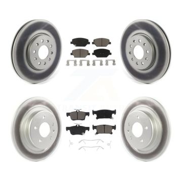 Front Rear Coated Disc Brake Rotors And Ceramic Pads Kit For Buick Envision KGC-100682