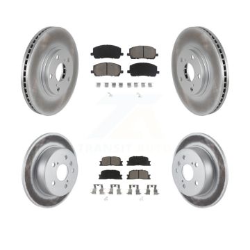 Front Rear Coated Disc Brake Rotors & Ceramic Pad Kit For 2001-2003 Toyota Highlander AWD KGC-100684