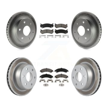 Front Rear Coat Brake Rotor Ceramic Pad Kit For Chevrolet GMC Silverado 1500 Sierra Yukon KGC-100688