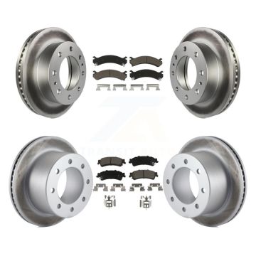 Front Rear Coated Disc Brake Rotors And Ceramic Pads Kit For 2001 GMC Sierra 3500 KGC-100690