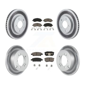 Front Rear Coated Disc Brake Rotors And Ceramic Pads Kit For Mitsubishi Lancer KGC-100692