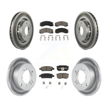 Front Rear Coated Disc Brake Rotor And Ceramic Pad Kit For 2005-2006 Mitsubishi Outlander KGC-100693