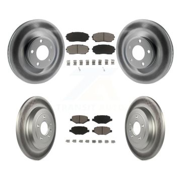 Front Rear Coated Disc Brake Rotors And Ceramic Pads Kit For Ford Edge Lincoln MKX KGC-100695