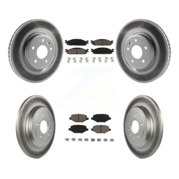 Front Rear Coated Disc Brake Rotors And Ceramic Pads Kit For 2009-2010 Lincoln MKS KGC-100699