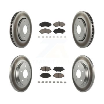 Front Rear Coated Brake Rotor Ceramic Pad Kit For Dodge Grand Caravan Chrysler Town & Ram KGC-100712