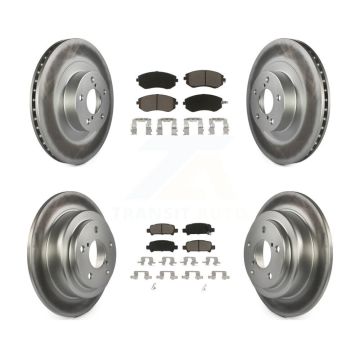Front Rear Coated Disc Brake Rotors And Ceramic Pads Kit For 2003 Subaru Forester Impreza KGC-100713