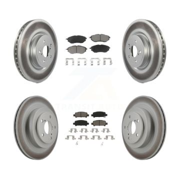 Front Rear Coated Disc Brake Rotors And Ceramic Pads Kit For Subaru Legacy KGC-100715