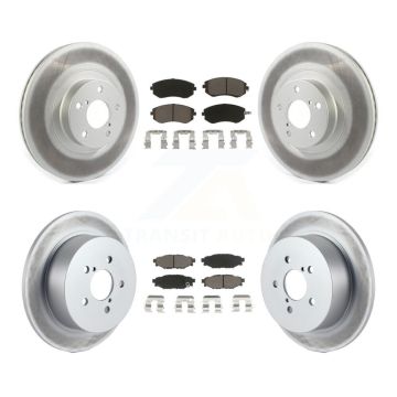 Front Rear Coated Disc Brake Rotors And Ceramic Pads Kit For Subaru Outback Legacy KGC-100717