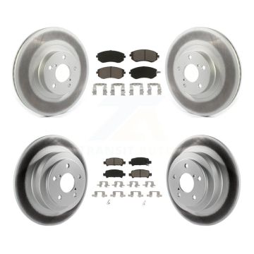 Front Rear Coated Disc Brake Rotor Ceramic Pad Kit For 2005-2006 Subaru Baja Turbocharged KGC-100722