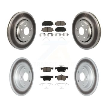 Front Rear Coated Disc Brake Rotors And Ceramic Pads Kit For Honda Civic KGC-100726