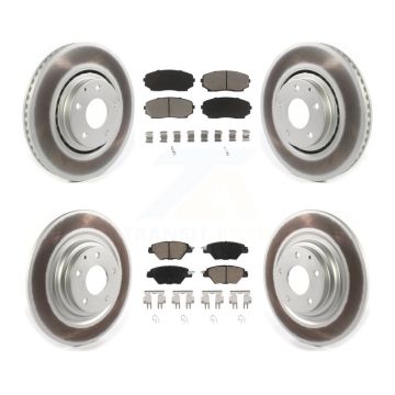 Front Rear Coated Disc Brake Rotors And Ceramic Pads Kit For 2016-2023 Mazda CX-9 KGC-100728