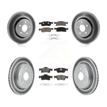 Front Rear Coated Disc Brake Rotors And Ceramic Pads Kit For Jeep Grand Cherokee WK KGC-100731