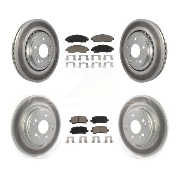 Front Rear Coated Disc Brake Rotors And Ceramic Pads Kit For Acura MDX KGC-100733
