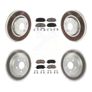 Front Rear Coated Disc Brake Rotors And Ceramic Pads Kit For Acura RLX KGC-100734