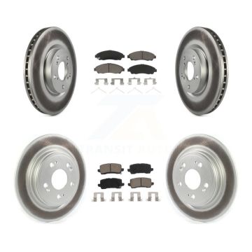 Front Rear Coated Brake Rotor Ceramic Pad Kit For 2014-2020 Acura RLX Sport Hybrid SH-AWD KGC-100735