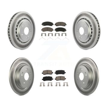 Front Rear Coated Disc Brake Rotors And Ceramic Pads Kit For 2015-2020 Acura TLX KGC-100736