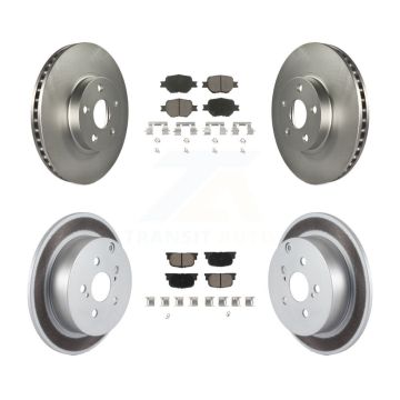 Front Rear Coated Disc Brake Rotors And Ceramic Pads Kit For 2005-2010 Scion tC KGC-100737