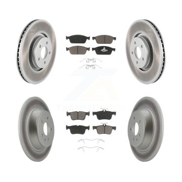 Front Rear Coated Disc Brake Rotors And Ceramic Pads Kit For Lincoln MKC KGC-100738