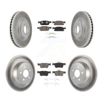 Front Rear Coat Brake Rotor Ceramic Pad Kit For Ford Edge With 316mm Diameter KGC-100739