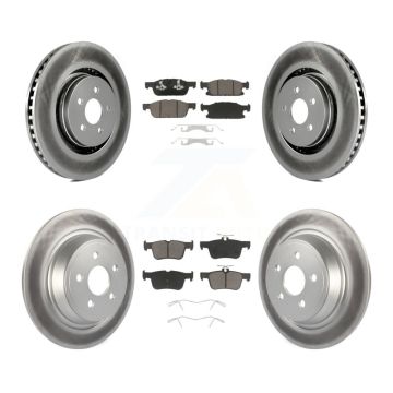 Front Rear Coated Disc Brake Rotor And Ceramic Pad Kit For Ford Edge Lincoln Nautilus MKX KGC-100740