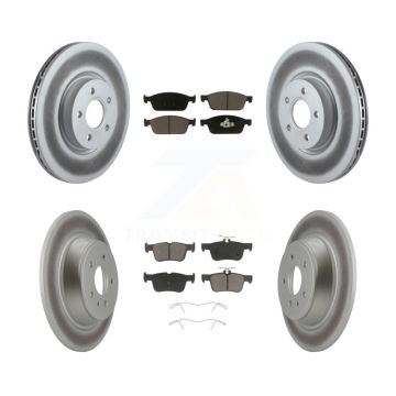 Front Rear Coated Disc Brake Rotors And Ceramic Pads Kit For Ford Escape Lincoln MKC KGC-100741