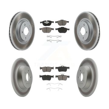 Front Rear Coated Disc Brake Rotors And Ceramic Pads Kit For Ford Escape KGC-100742