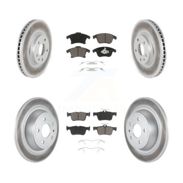 Front Rear Coated Disc Brake Rotors And Ceramic Pads Kit For Ford Fusion Lincoln MKZ KGC-100745
