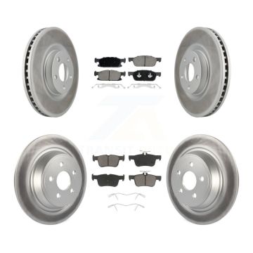 Front Rear Coated Disc Brake Rotors And Ceramic Pads Kit For Lincoln Continental KGC-100747