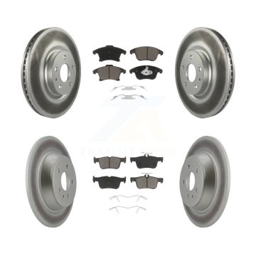 Front Rear Coated Disc Brake Rotors And Ceramic Pads Kit For Ford Fusion Lincoln MKZ KGC-100748
