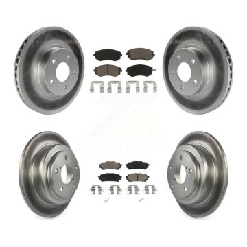Front Rear Coated Disc Brake Rotors And Ceramic Pads Kit For Subaru Impreza Saab 9-2X KGC-100749