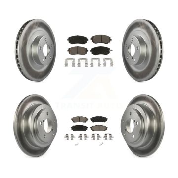 Front Rear Coated Disc Brake Rotors Ceramic Pad Kit For Subaru Forester Impreza Saab 9-2X KGC-100750