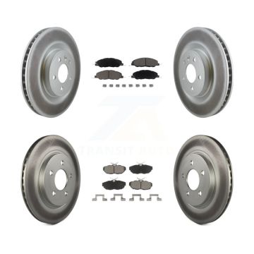 Front Rear Coated Disc Brake Rotors And Ceramic Pads Kit For Ford Mustang KGC-100751