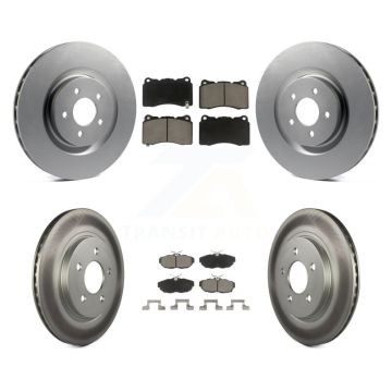 Front Rear Coated Disc Brake Rotors And Ceramic Pads Kit For Ford Mustang KGC-100753