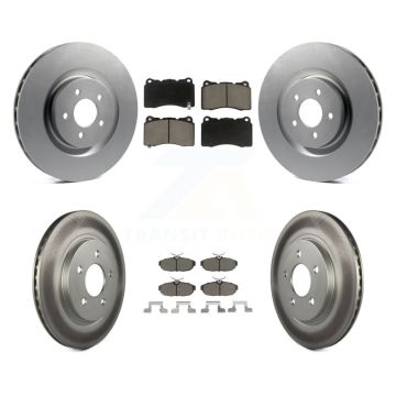 Front Rear Coated Disc Brake Rotors And Ceramic Pads Kit For Ford Mustang KGC-100754