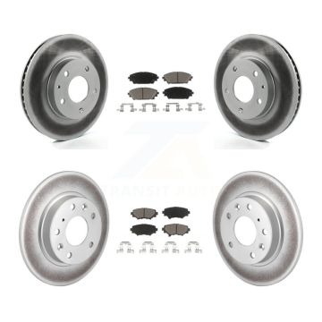 Front Rear Coated Disc Brake Rotors And Ceramic Pads Kit For Mazda 3 Sport KGC-100755