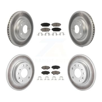 Front Rear Coated Disc Brake Rotors And Ceramic Pads Kit For Mazda 3 Sport KGC-100756