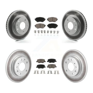 Front Rear Coated Disc Brake Rotors And Ceramic Pads Kit For Mazda 3 Sport KGC-100757