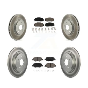 Front Rear Coated Disc Brake Rotors And Ceramic Pads Kit For Honda CR-V KGC-100760