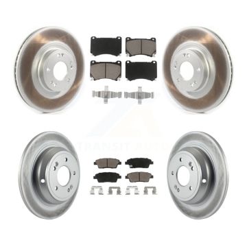 Front Rear Coated Disc Brake Rotors And Ceramic Pads Kit For Hyundai Genesis KGC-100762