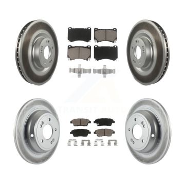 Front Rear Coated Disc Brake Rotor And Ceramic Pad Kit For 2012-2014 Hyundai Genesis 5.0L KGC-100763