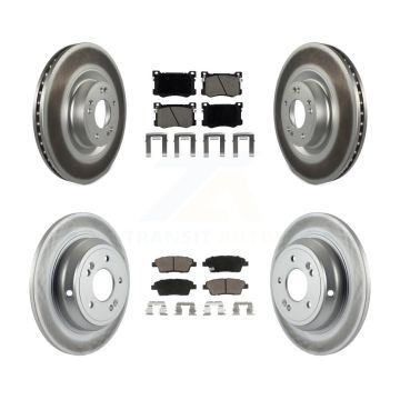 Front Rear Coated Disc Brake Rotors Ceramic Pad Kit For Hyundai Genesis G80 Kia K900 3.8L KGC-100764