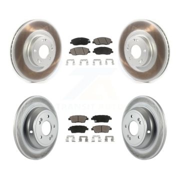 Front Rear Coated Disc Brake Rotors And Ceramic Pads Kit For 2012 Hyundai Genesis 3.8L KGC-100769