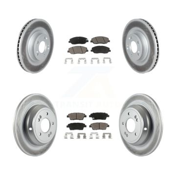 Front Rear Coated Disc Brake Rotors And Ceramic Pads Kit For Hyundai Genesis 3.8L KGC-100770